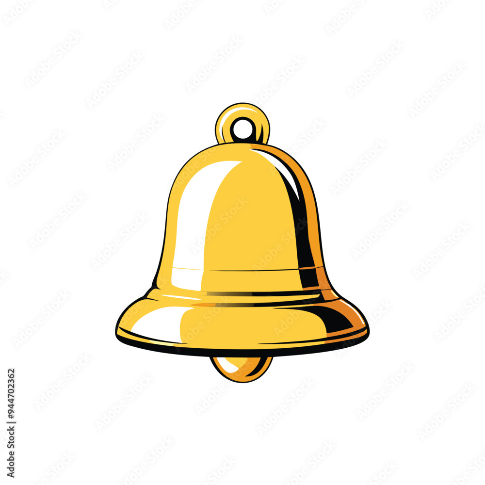A golden bell with a smooth, shiny surface and a rounded shape.