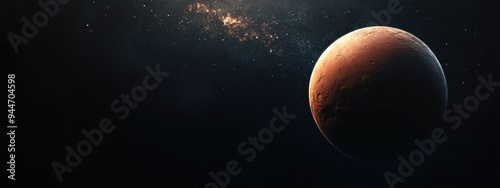 3D illustration of an exoplanet and planet Mars in a cartoon rendering style showcasing a dark space background related to astronomy and science photo