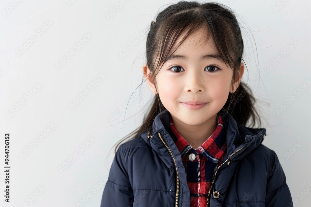 A young girl with dark hair in pigtails smiles warmly while wearing a checkered jacket. Her friendly demeanor and bright smile create a sense of approachability and warmth. A young girl with dark hair in pigtails smiles warmly while wearing a checkered jacket. Her friendly demeanor and bright smile create a sense of approachability and warmth.