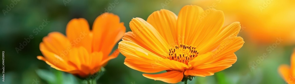 orange flowers in full bloom, sunlit field, bright warm sunlight, serene and vibrant scene, picturesque floral landscape, natural beauty orange flowers in full bloom, sunlit field, bright warm sunlight, serene and vibrant scene, picturesque floral landscape, natural beauty