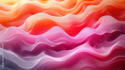 Abstract Wavy Pattern with Pink, Orange, and White Hues