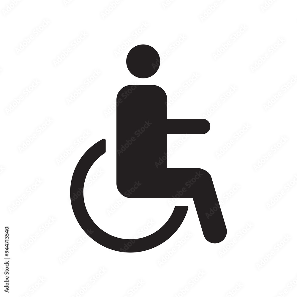 Disabled - Vector icon simple flat black trendy style illustration for web and app on white background..eps Disabled - Vector icon simple flat black trendy style illustration for web and app on white background..eps