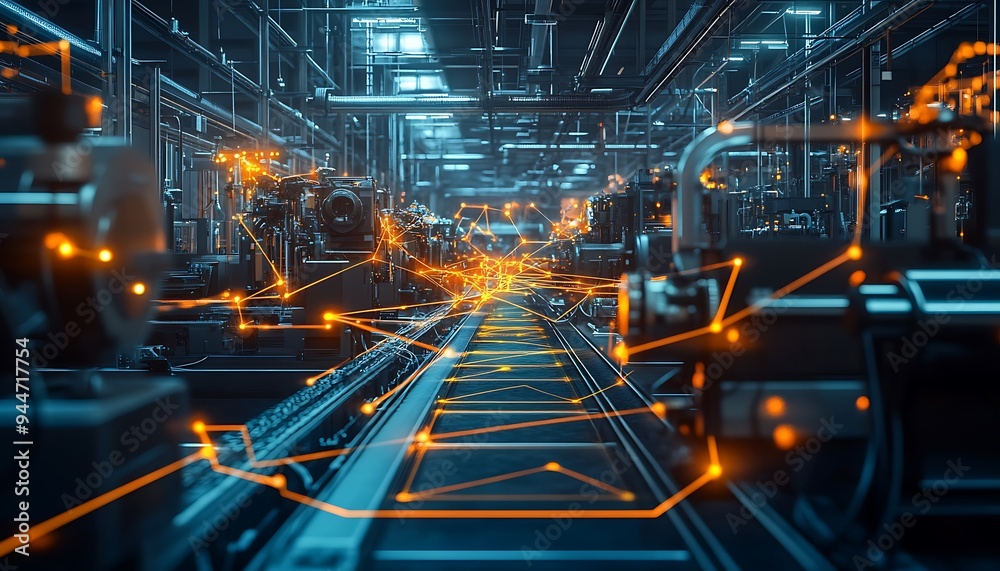 Smart Factory Integrated with Neural Network and Connected Robots Through Glowing Digital Lines Smart Factory Integrated with Neural Network and Connected Robots Through Glowing Digital Lines