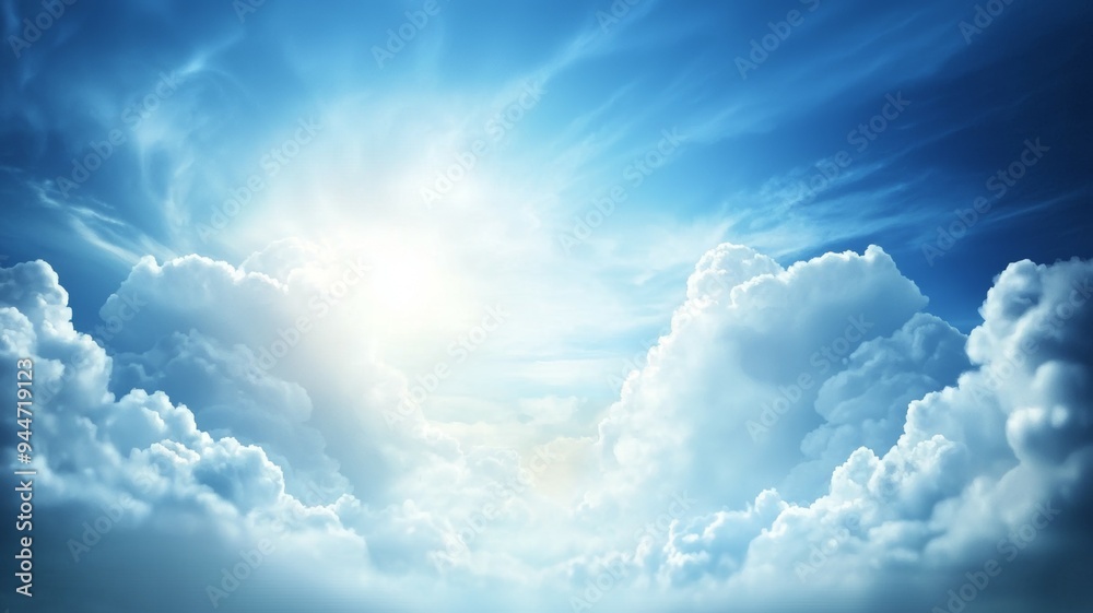 The sky is blue with a few clouds and the sun is shining brightly The sky is blue with a few clouds and the sun is shining brightly