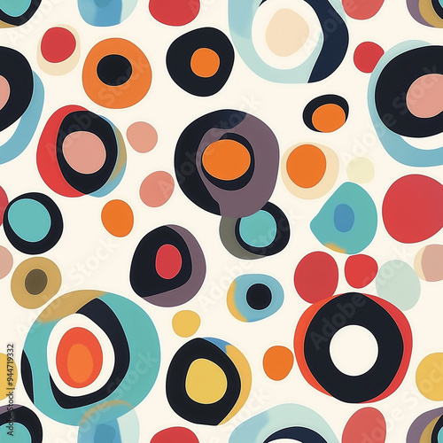 Seamless brightly colored vivid abstract background with circles