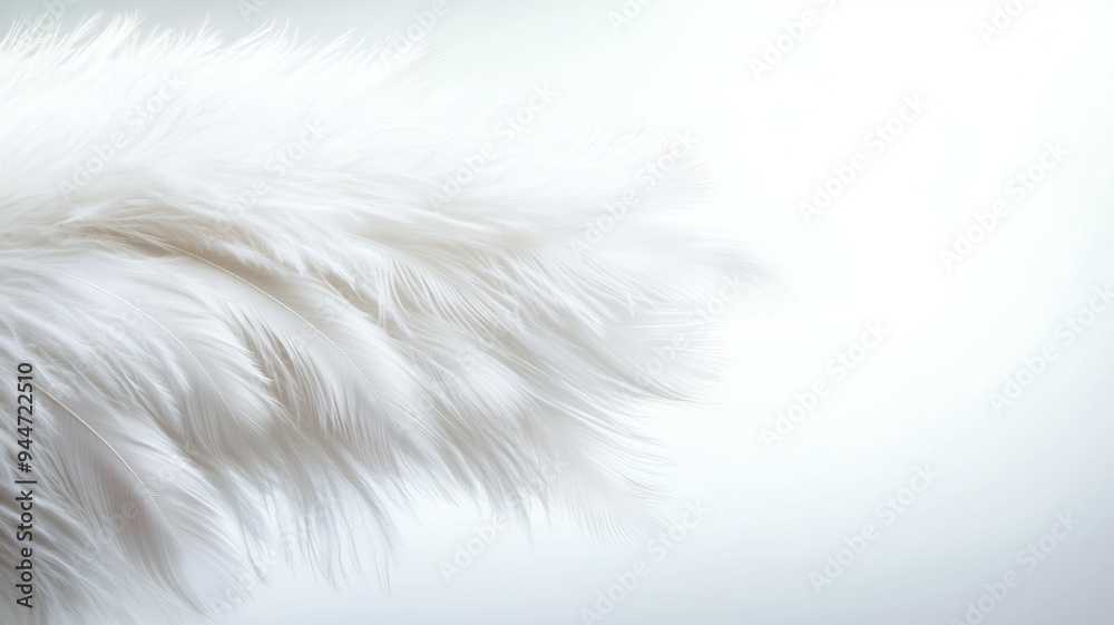 A white feather with a white background A white feather with a white background