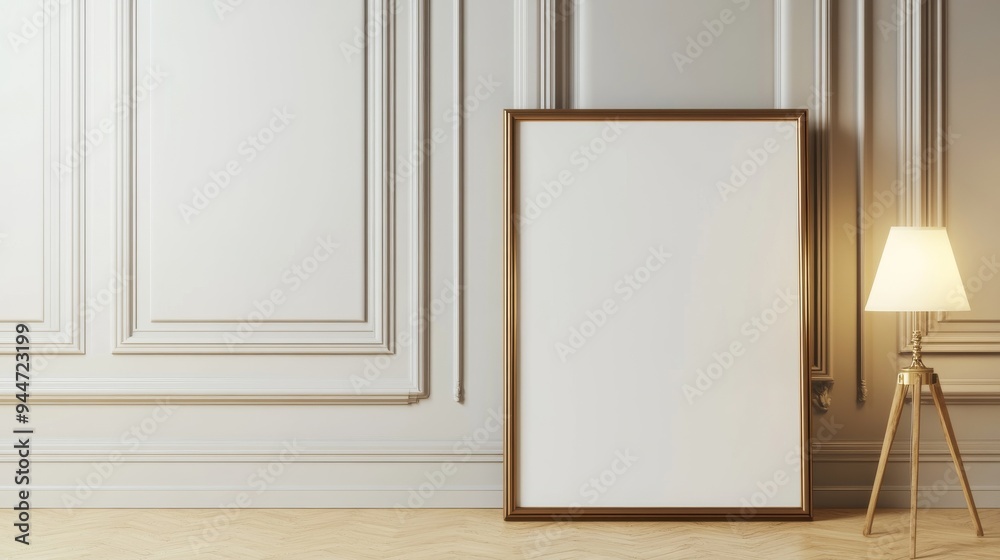 Elegant Empty Frame Mockup: A pristine white canvas awaits your creative vision, framed in sleek gold and bathed in warm, inviting light. This minimalist design invites you to showcase your artwork. Elegant Empty Frame Mockup: A pristine white canvas awaits your creative vision, framed in sleek gold and bathed in warm, inviting light. This minimalist design invites you to showcase your artwork.