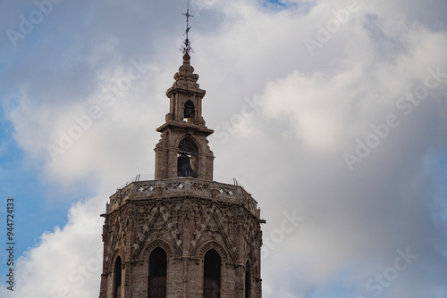 The cityscape in old town of Valencia, Spain. photo