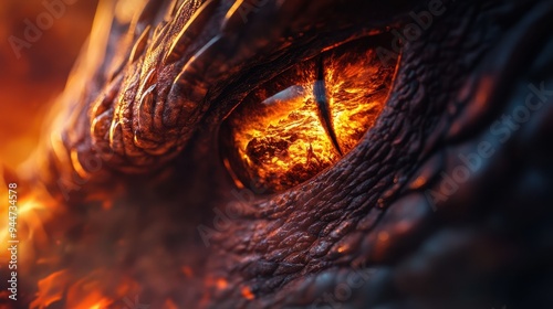 Fiery Dragon Eye Close Up  Mythical Creature  Fantasy  Magic  Beast  Monster  Legendary  Flame  Fire  Power  Dangerous   Mythology  Supernatural  Anci photo