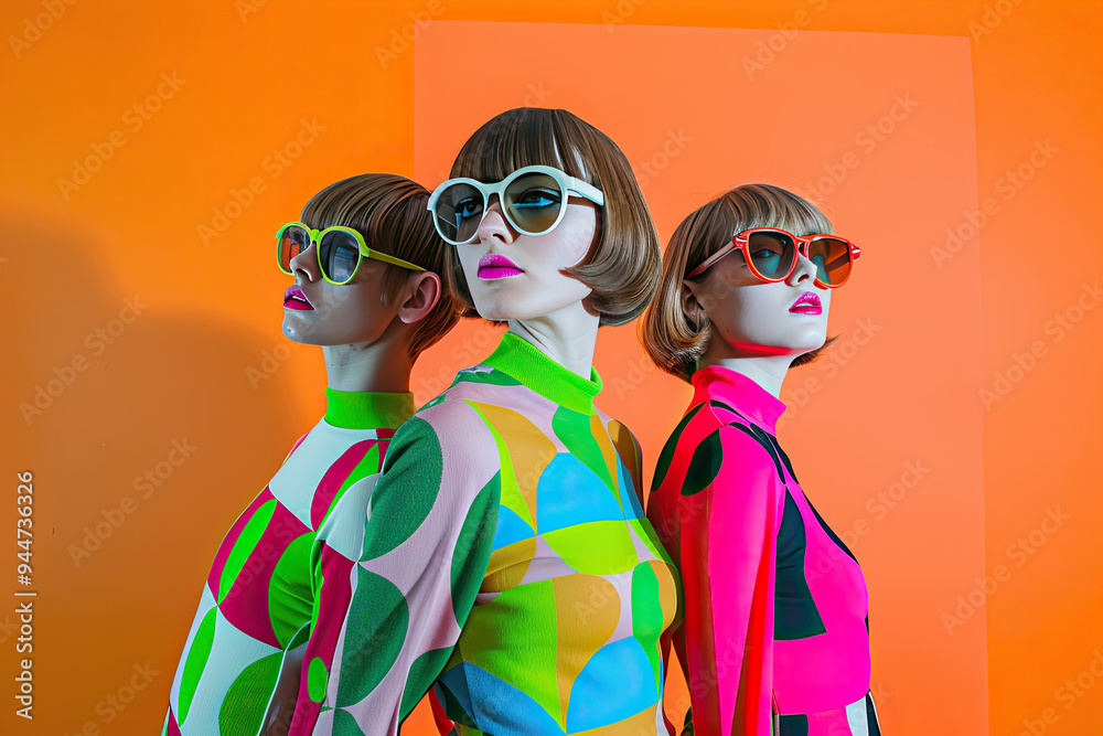 Vibrant 1960s Mod Fashion Extravaganza