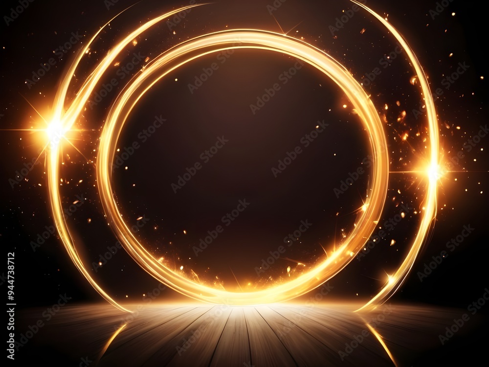 Fototapeta premium Sparkling Rings of Light Background