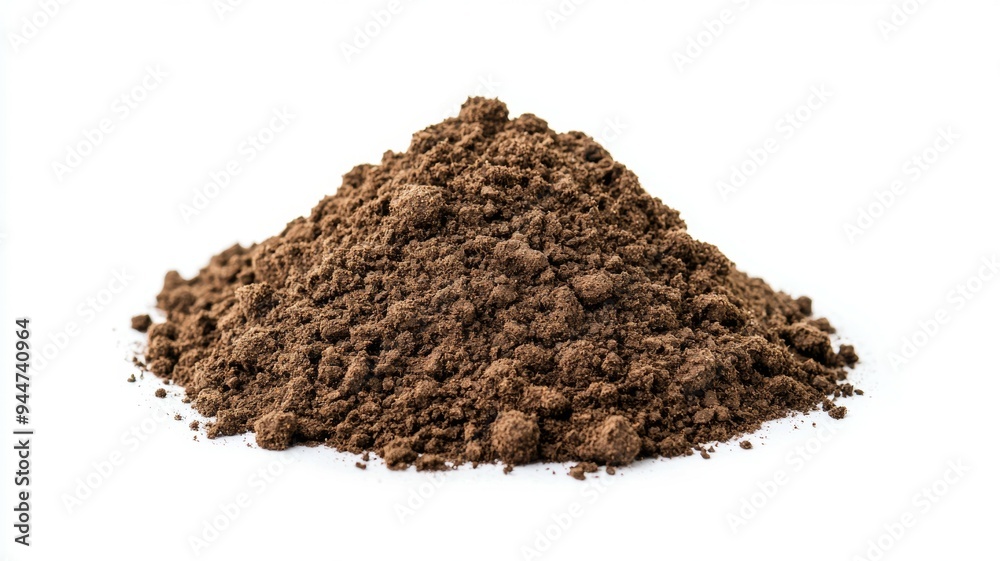 A pile of dirt is on a white background A pile of dirt is on a white background