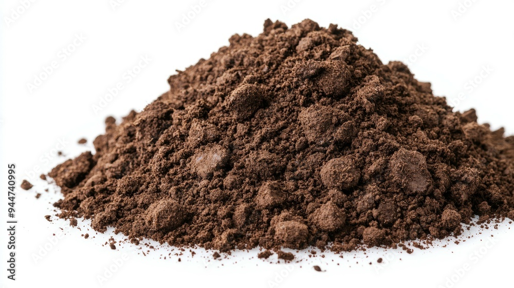 A pile of dirt with a few rocks on top A pile of dirt with a few rocks on top