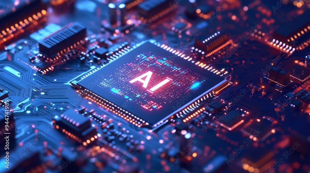 Obraz premium Close-up Banner Of Circuit Board With 
