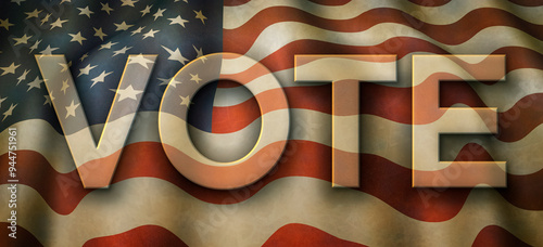United States Flag with the word Vote