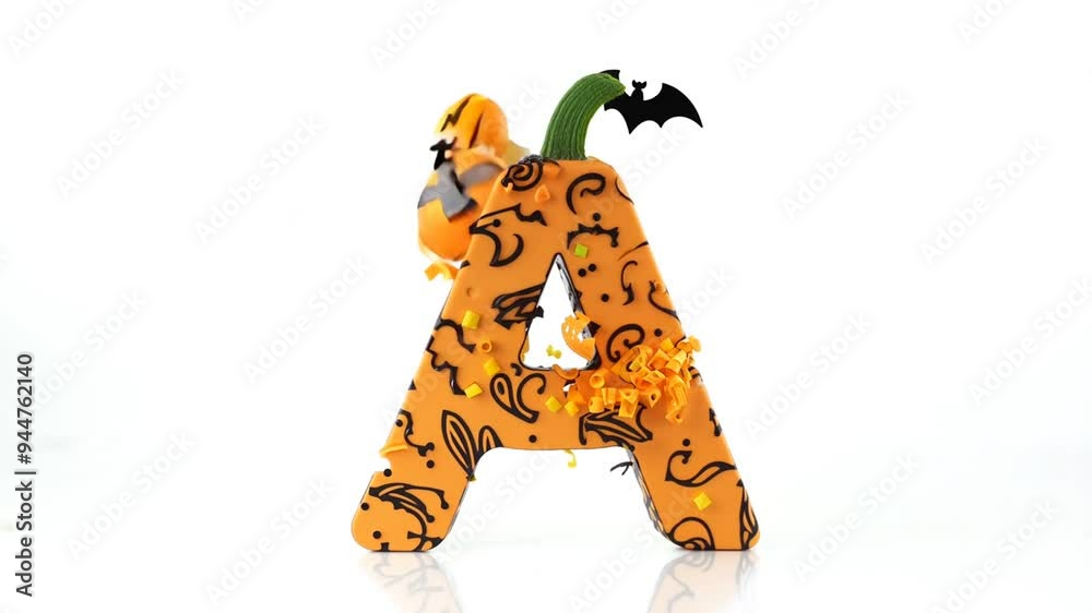 Decorative Halloween Letter A With Spooky Accents for Festivities Generative AI