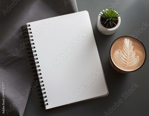 Mockup Empty black Spiral Noteboo photo