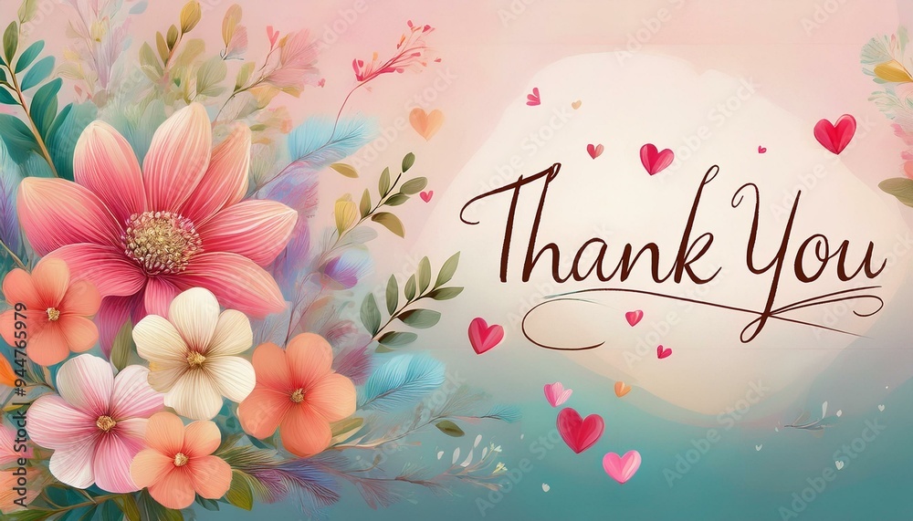 ありがとうを伝える感謝のカードデザインThank you card design to say thank you Stock Photo ...