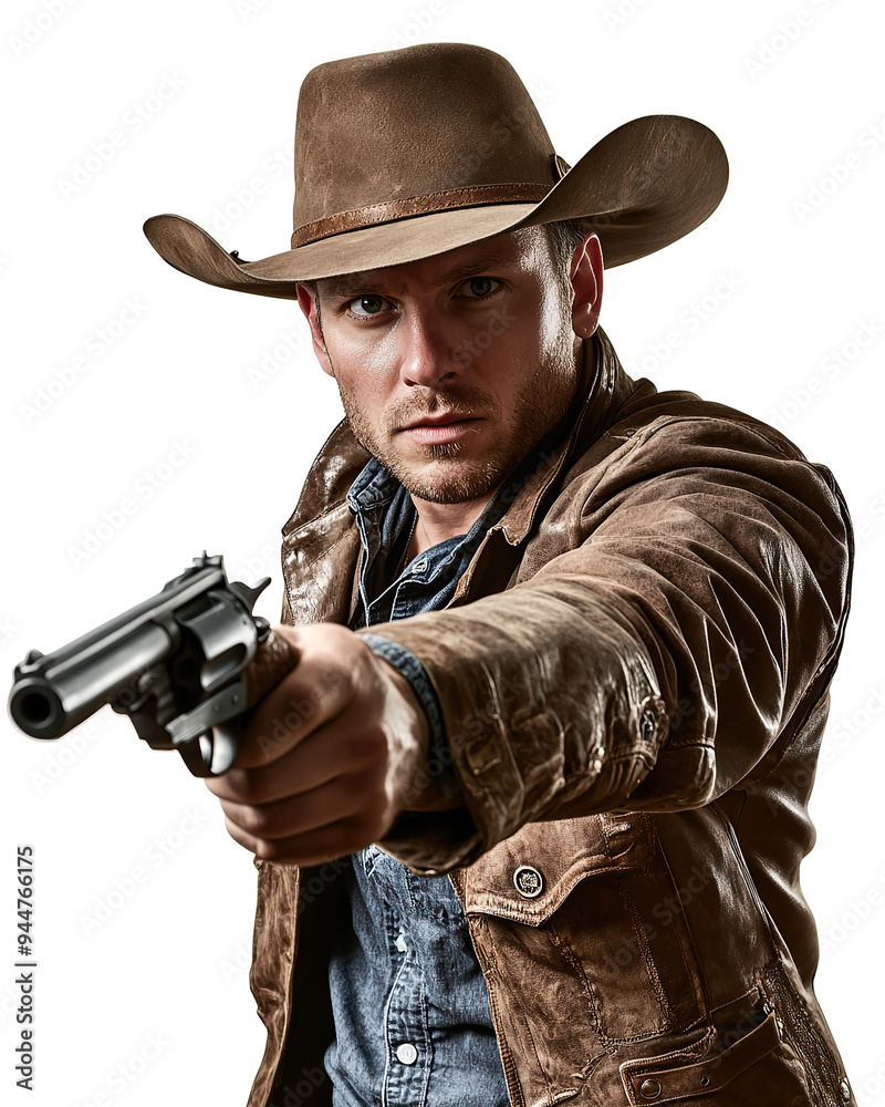 Portrait of a Young and Handsome Cowboy in 1900s Clothing Vintage Western Style Portrait of a Young and Handsome Cowboy in 1900s Clothing Vintage Western Style