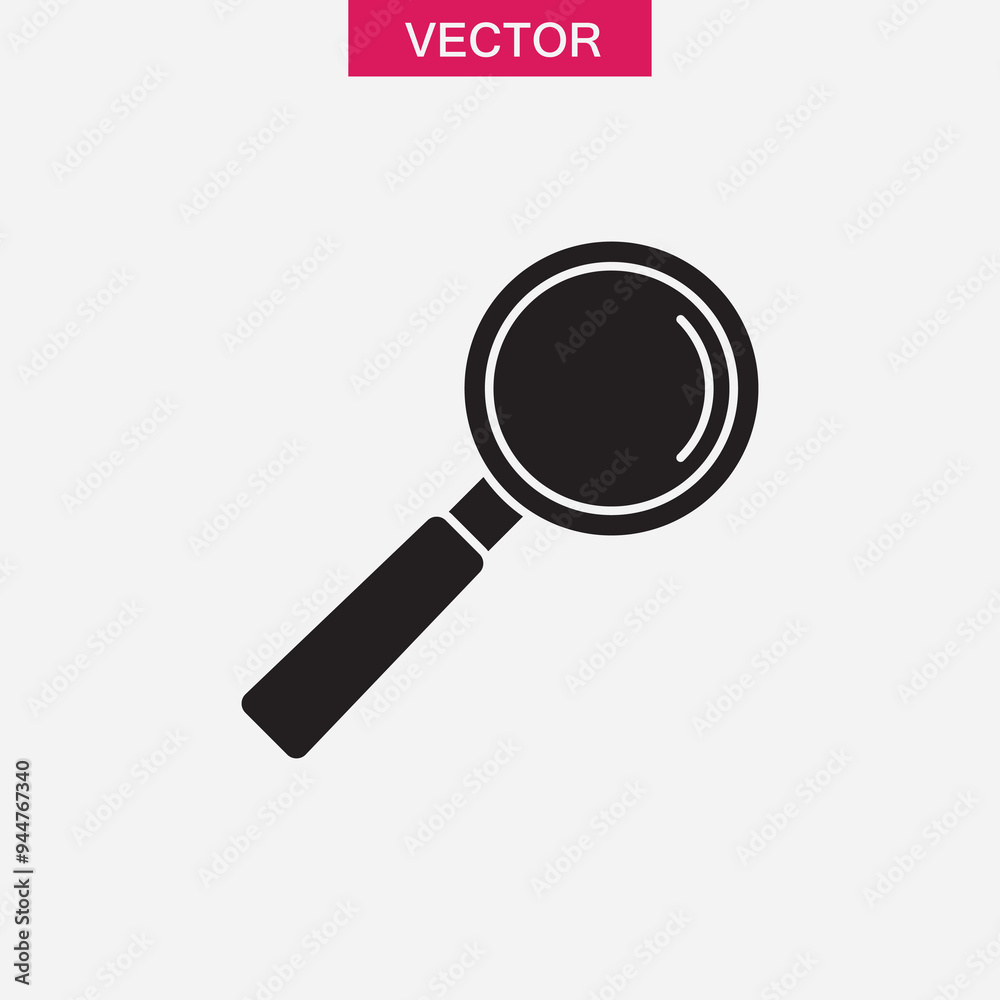 Magnifier icon, vector illustration. vector magnifier icon black flat illustration..eps