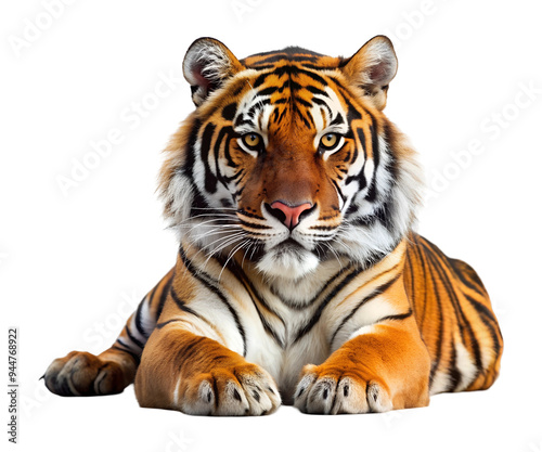 tiger isolated on transparent background, generative ai