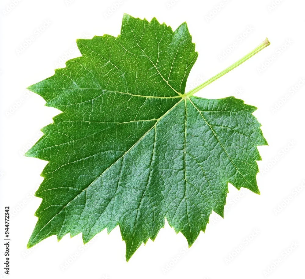 Single Grape Leaf on White Background Single Grape Leaf on White Background