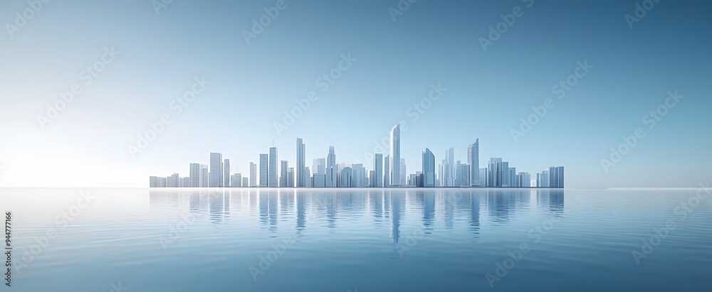 Fototapeta premium city skyline with fog