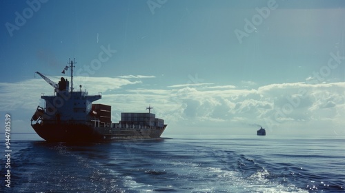 a massive shipping vessel sailing on the Gulf