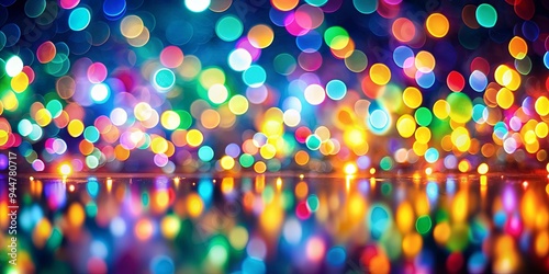 Abstract blurred background of colorful lights, blurry, vibrant, texture, backdrop, defocused, festive, design