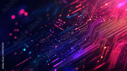 Modern Circuit Board Background Banner with generative ai