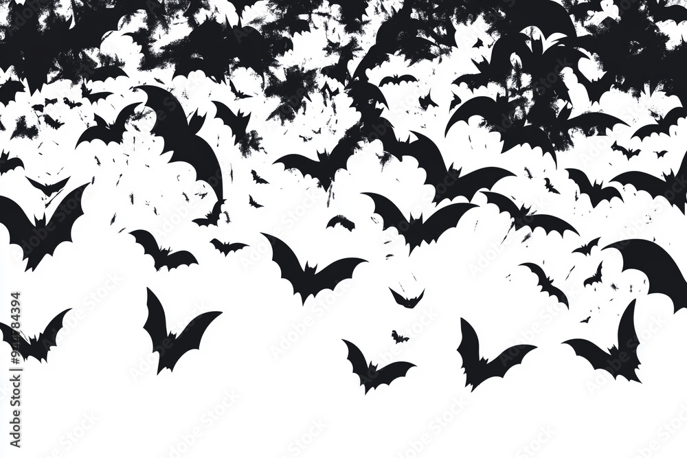 Naklejka premium Halloween bats silhouettes