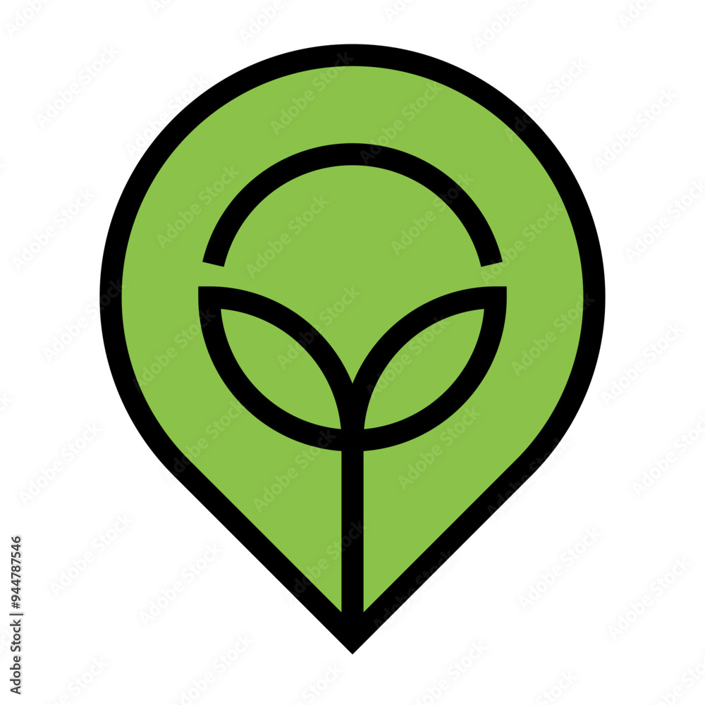 Eco Location Pin Ecology Single Icon Filled Outline Style Eco Location Pin Ecology Single Icon Filled Outline Style