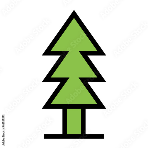 Tree Nature Forest Eco Ecology Single Icon Filled Outline Style