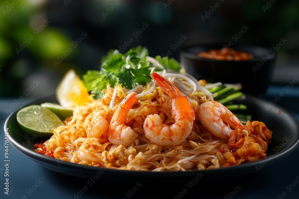 Pad Thai with Shrimp, a Thai Noodle Dish Pad Thai with Shrimp, a Thai Noodle Dish