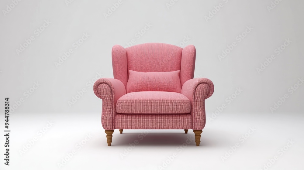 3D rendering of an isolated armchair on a white background showcasing interior furniture design 3D rendering of an isolated armchair on a white background showcasing interior furniture design
