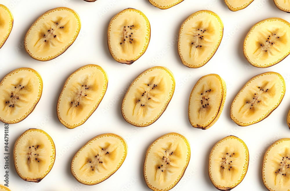 top view of banana slices