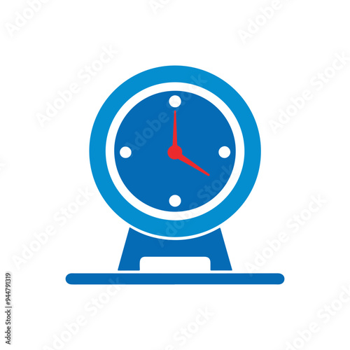 Alarm table clock icon. Time and clock cartoon vector. Logo clock. Wake up time vector design and inspiration background.