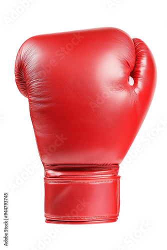 A studio shot of a red boxing glove isolated on free png background