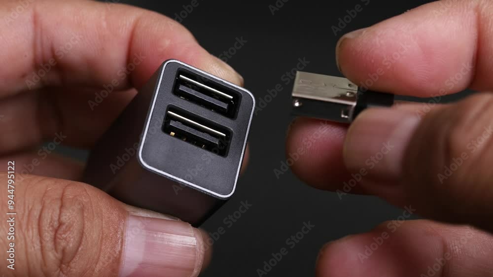 Plugging USB Dongle Mouse Receiver Adapter to Multiport USB Adapter. Plugging USB Dongle Mouse Receiver Adapter to Multiport USB Adapter.