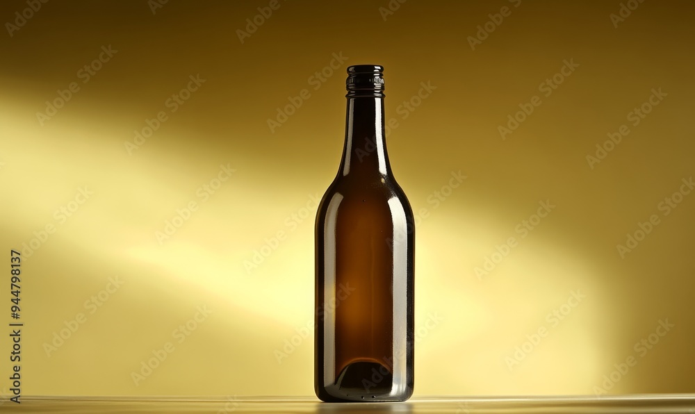 Elegant Wine Bottle Silhouette: Sophisticated Tasting Experience for Connoisseurs. Minimalist Abstract Design Celebrating Wine Culture and Refined Palates. Versatile Template for Luxury Beverage Marke