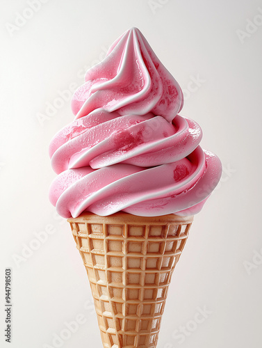 An ice cream cone with a sw...