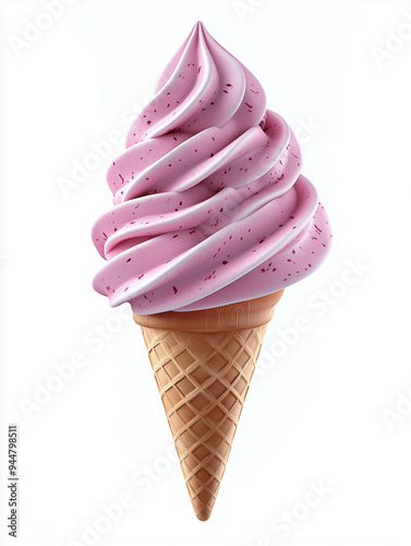An ice cream cone with a sw...