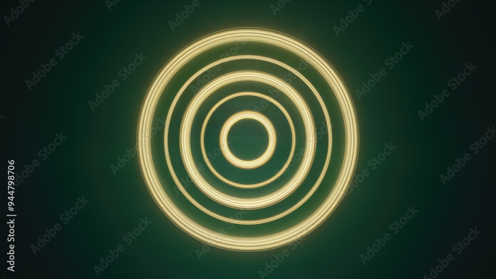 Illuminated Circles against a Deep Green Backdrop - High Quality Illuminated Circles against a Deep Green Backdrop - High Quality