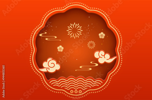 Chinese New Year Spring Festival poster template, greeting cards and banners