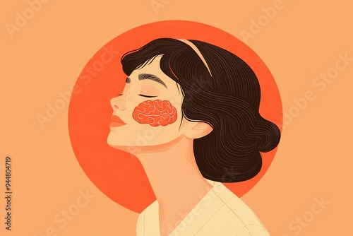 A minimalist illustration of a womans head with puzzle pieces integrated into her profile symbolizing the complexity of thought identity formation and the intricacies of the mind