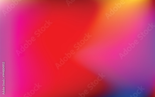 Abstract colorful liquid mesh gradient background. Pink, blue,yellow, purple and red. Smooth backdrop vivid color. Modern design template for flyer, poster, website, cover, etc