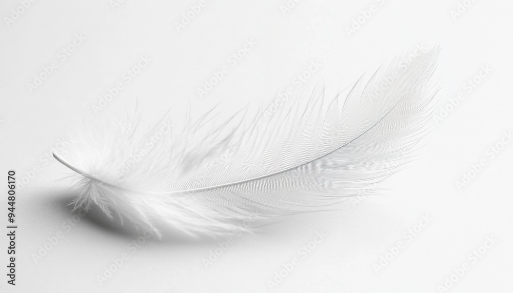 Ethereal White Feather: Delicate Symbol of Purity and Warmth. Elegant Minimalist Design for Winter Comfort Advertising, Down Jacket Marketing, and Dreamy Bedding Concepts. Abstract white feather Ethereal White Feather: Delicate Symbol of Purity and Warmth. Elegant Minimalist Design for Winter Comfort Advertising, Down Jacket Marketing, and Dreamy Bedding Concepts. Abstract white feather