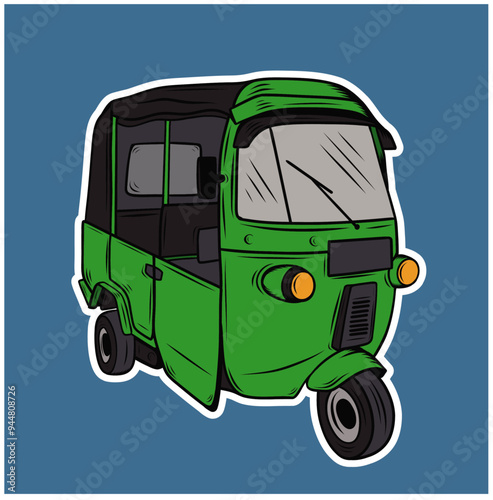 Bajaj Vector Vector Illustration. Television Vintage Icon Concept Yellow soft Isolated. Flat Cartoon Style Suitable for Web Landing Page, Banner, Flyer, Sticker, Card, Background