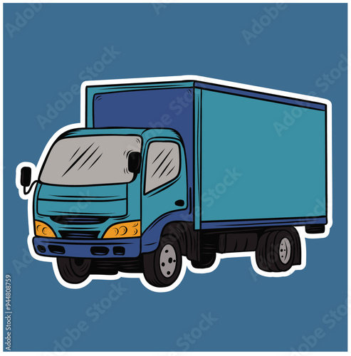 Delivery service. a van against the backdrop of the city. Carrier