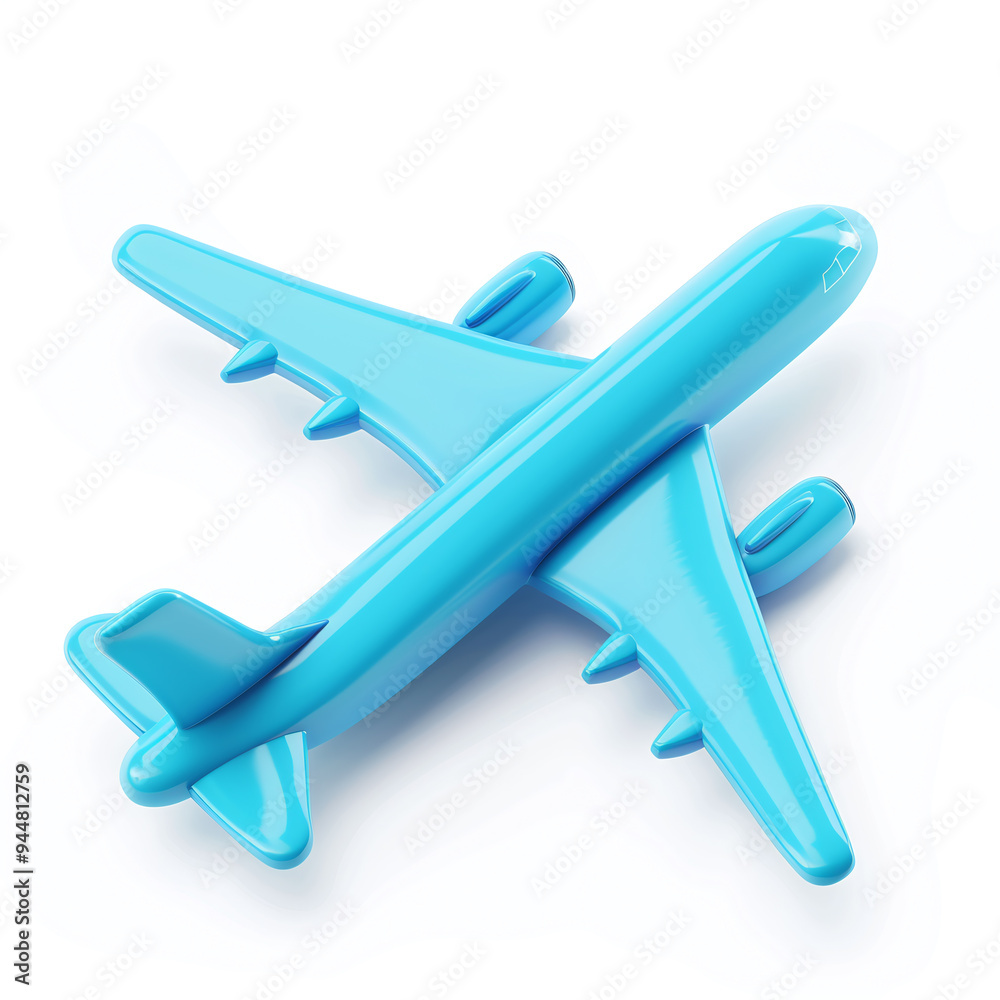 Obraz premium 3D Icon of Airplane Isolated on White Background